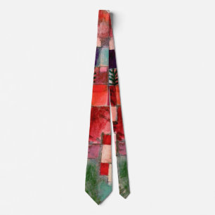 Rood groen en violet-geel ritmes van Paul Klee Stropdas