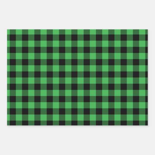 Rood groen en wit Buffalo Check Kerstmis Inpakpapier Vel (Voorkant 2)
