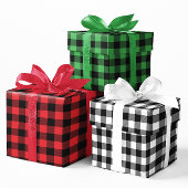 Rood groen en wit Buffalo Check Kerstmis Inpakpapier Vel