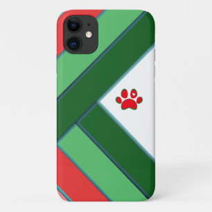 Rood, groen en wit geometrische pootafdruk Case-Mate iPhone case