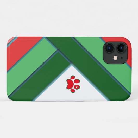 Rood, groen en wit geometrische pootafdruk Case-Mate iPhone case (Achterkant (horizontaal))