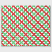 Rood, groen en wit geruit patroon cadeaupapier (Vlak)