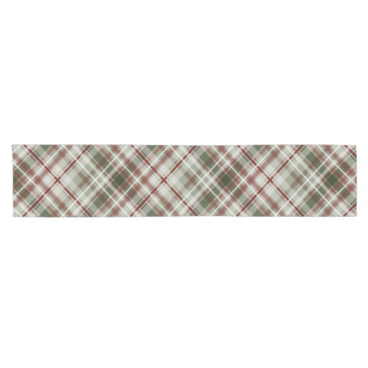 Rood groen en wit kerstplaid korte tafelloper (Horizontaal)