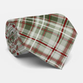 Rood groen en wit kerstplaid stropdas (Opgerold)