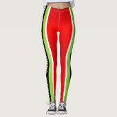 Rood Groen en Wit met Prettig Kerstmis Tekst Leggings (Voorkant)