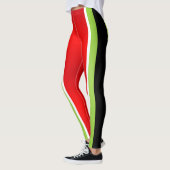 Rood Groen en Wit met Prettig Kerstmis Tekst Leggings (Links)