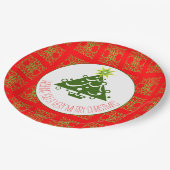 Rood groen en wit papieren bordje (Gekanteld)