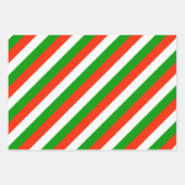 Rood, groen en wit strookje — Papierblad met overv Inpakpapier Vel (Voorkant 3)