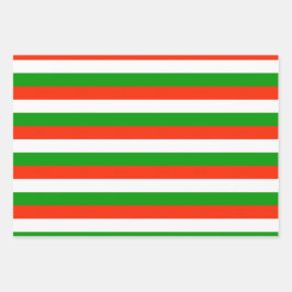 Rood, groen en wit strookje — Papierblad met overv Inpakpapier Vel