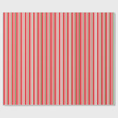 Rood Groen En Witte Candy Cane Patroon Custom Cadeaupapier (Vlak)