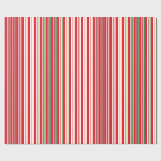 Rood Groen En Witte Candy Cane Patroon Custom Cadeaupapier (Zoom)