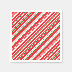 Rood Groen En Witte Candy Cane Patroon Custom Servet