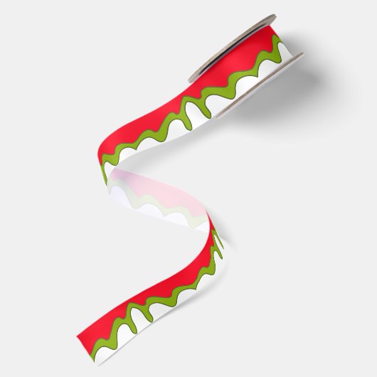 Rood groen en witte Kerstmis Satijnen Lint (Achterkant)