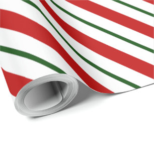 Rood-groen en witte snoepriet kerst cadeaupapier