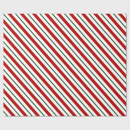 Rood-groen en witte snoepriet kerst cadeaupapier (Vlak)