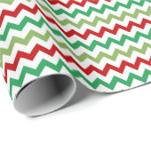Rood Groen en Witte Zigzag Cadeaupapier (Rol Hoek)