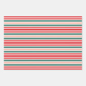 Rood, groen en zwart, gestreept omslagpapier inpakpapier vel (Voorkant 3)