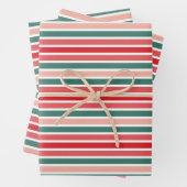 Rood, groen en zwart, gestreept omslagpapier inpakpapier vel (In situ)