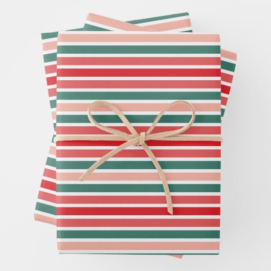 Rood, groen en zwart, gestreept omslagpapier inpakpapier vel (In situ)