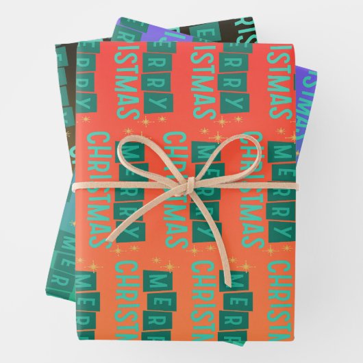 Rood, groen en zwart snowflake kerst inpakpapier vel (In situ)