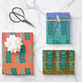 Rood, groen en zwart snowflake kerst inpakpapier vel