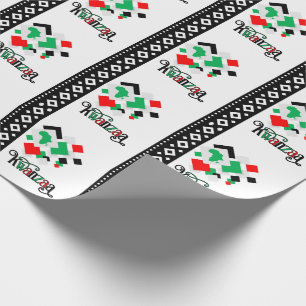 Rood Groen en Zwart Tribal Kwanzaa Cadeaupapier