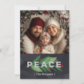 Rood, groen en zwart Vrede Eén Foto Feestdagenkaart (Voorkant)