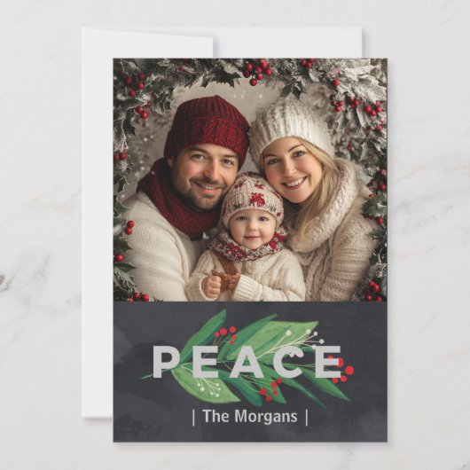 Rood, groen en zwart Vrede Eén Foto Feestdagenkaart (Voorkant)