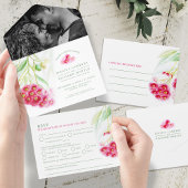 Rood groen eucalyptus gumnut waterverf bruiloft all in one uitnodiging