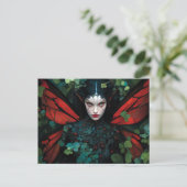 Rood Groen Fairy Fantasy Kunst Briefkaart (Staand voorkant)