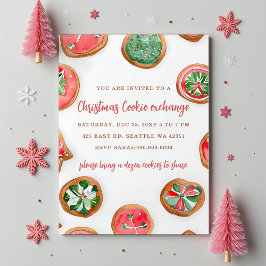 Rood Groen Festieve Cookie Uitwisseling Kerstfeest Kaart