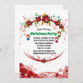 Rood groen floraal patroon kerstmis kaart (Voorkant / Achterkant)