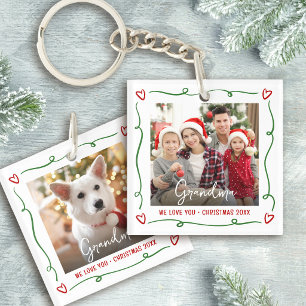 Rood Groen Foto Kerst Liefde Oma Doodles Sleutelhanger