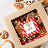 Rood Groen Gebakken met Liefde Kerstmis Vierkante Sticker