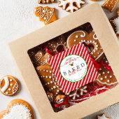 Rood Groen Gebakken met Liefde Kerstmis Vierkante Sticker