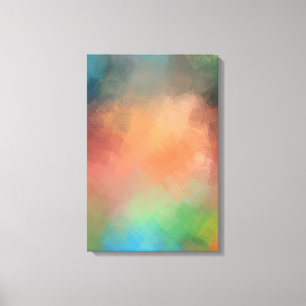 Rood Groen Geel Blauw Moderne Kleurrijke Abstracte Canvas Afdruk