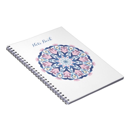 Rood groen geel bloemmandala notitieboek (Rechterzijde)