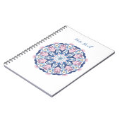 Rood groen geel bloemmandala notitieboek (Linkerzijde)