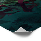 Rood groen geel hagedis draak in oerwoud gebladert poster (Hoek)