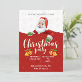 Rood Groen Geel Moderne Uitnodiging van het Kerstm (Staand voorkant)