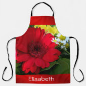 rood, groen, geel, wit, bloem, bloei, gerbera, schort (Voorkant)