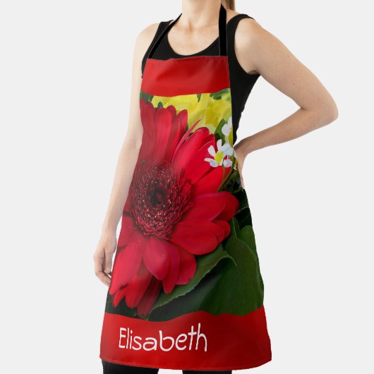 rood, groen, geel, wit, bloem, bloei, gerbera, schort (Insitu)