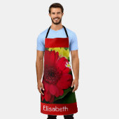 rood, groen, geel, wit, bloem, bloei, gerbera, schort (Gedragen)