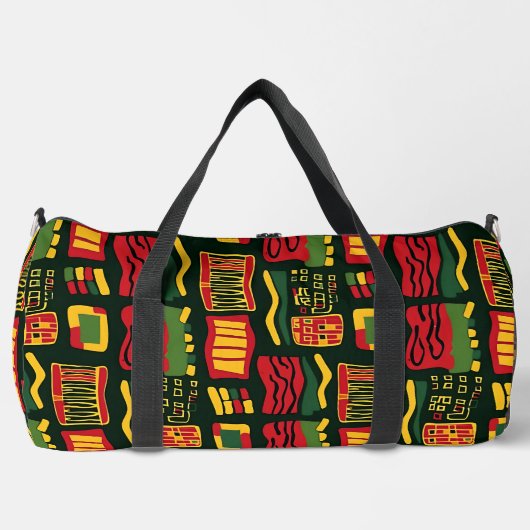 Rood Groen Geel Zwart Abstract geometrisch Plunjezak (Voorkant)