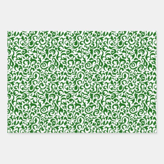 Rood groen gekleurde damast polkadots op knapperig inpakpapier vel (Voorkant 3)