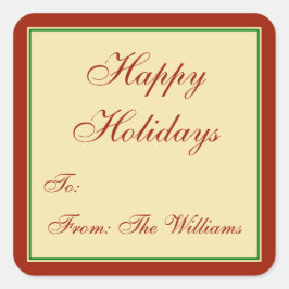 Rood-Groen Gepersonaliseerde Kerst Gift Label Stic