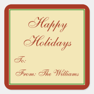 Rood-Groen Gepersonaliseerde Kerst Gift Label Stic