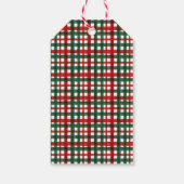 Rood Groen Geplaagd Preppy Teddy Christmas Gift Ta Cadeaulabel (Achterkant)