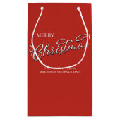 Rood Groen Geplaagd Vrolijk Kerstmis Custom Klein Cadeauzakje (Achterkant)