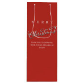 Rood Groen Geplaagd Vrolijk Kerstmis Custom Wijn Cadeautas (Voorkant)